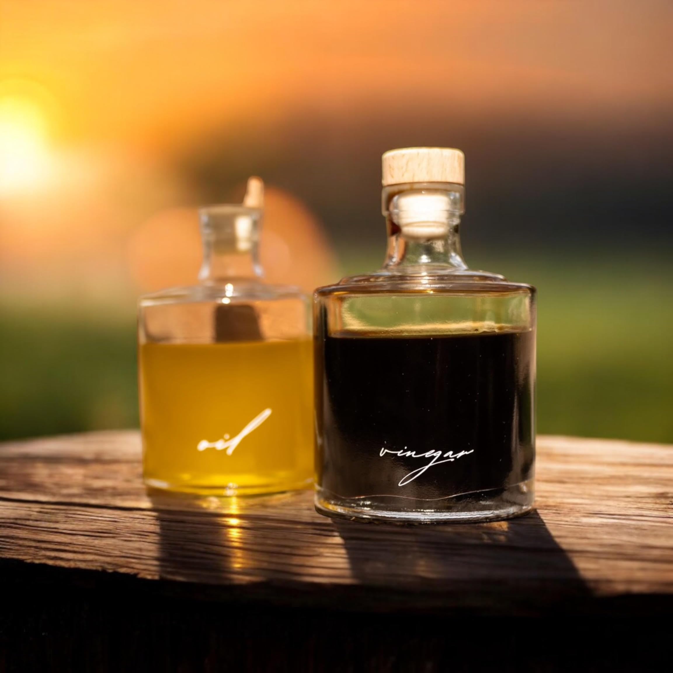Genérico set de aceite y vinagre transparente mejora la presentación en la mesa