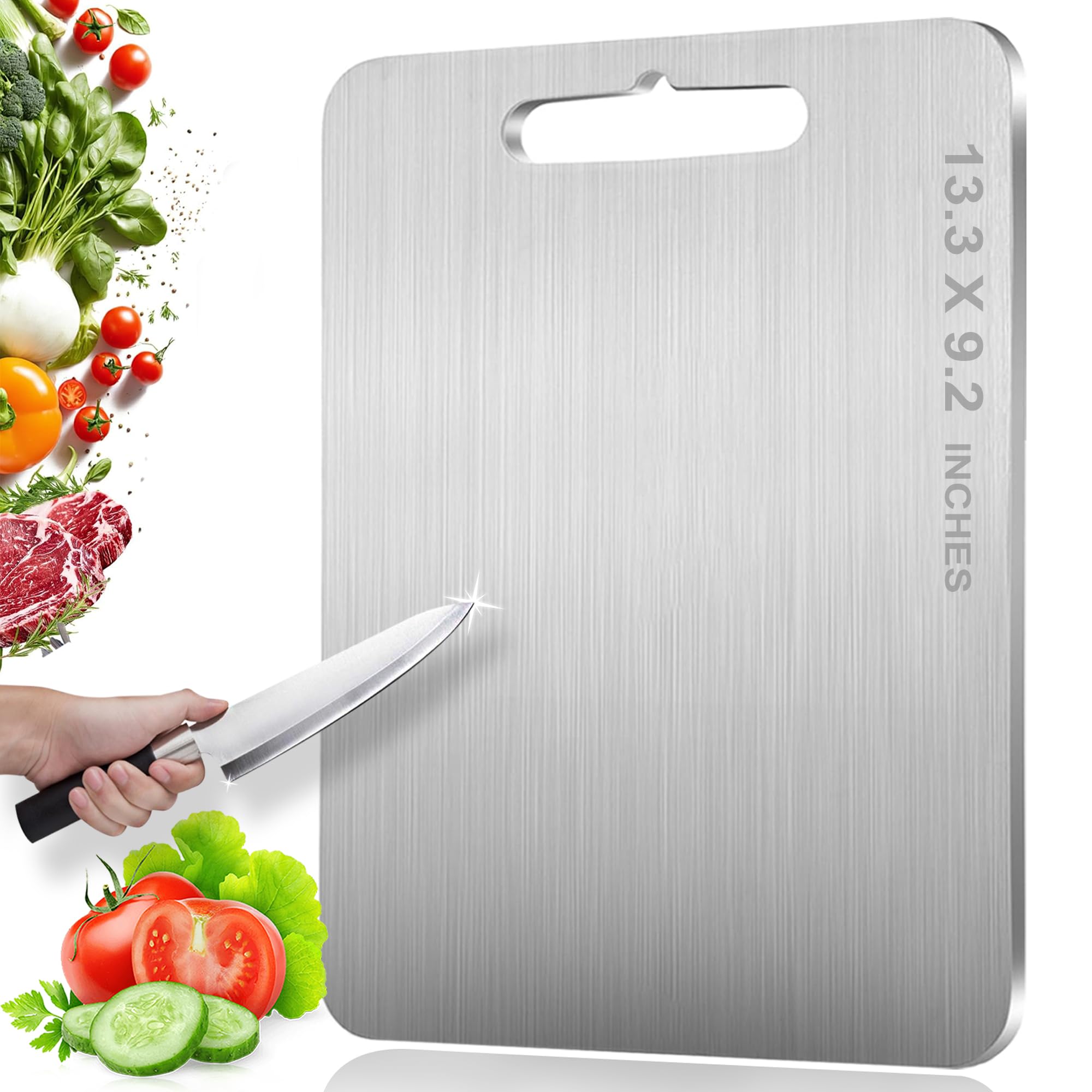 Tabla Genérico de titanio, doble cara para separar carnes y verduras, higiene mejorada.
