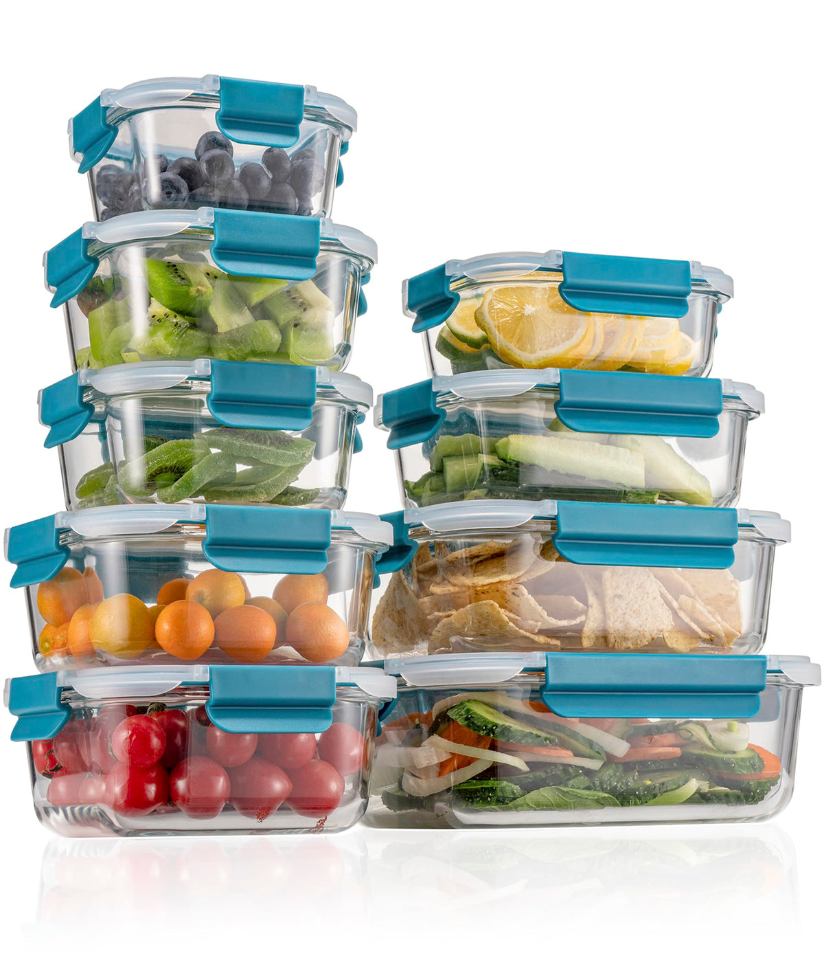 Genicook contenedor de vidrio 10-8oz para porciones y almacenamiento seguro.