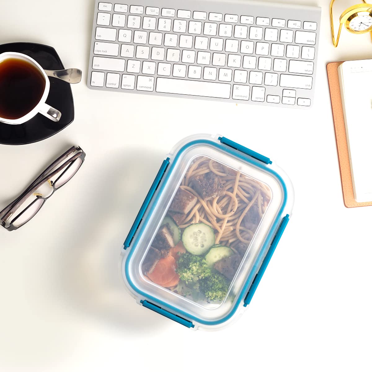 Genicook contenedor de vidrio 27oz, gran capacidad para porciones familiares.
