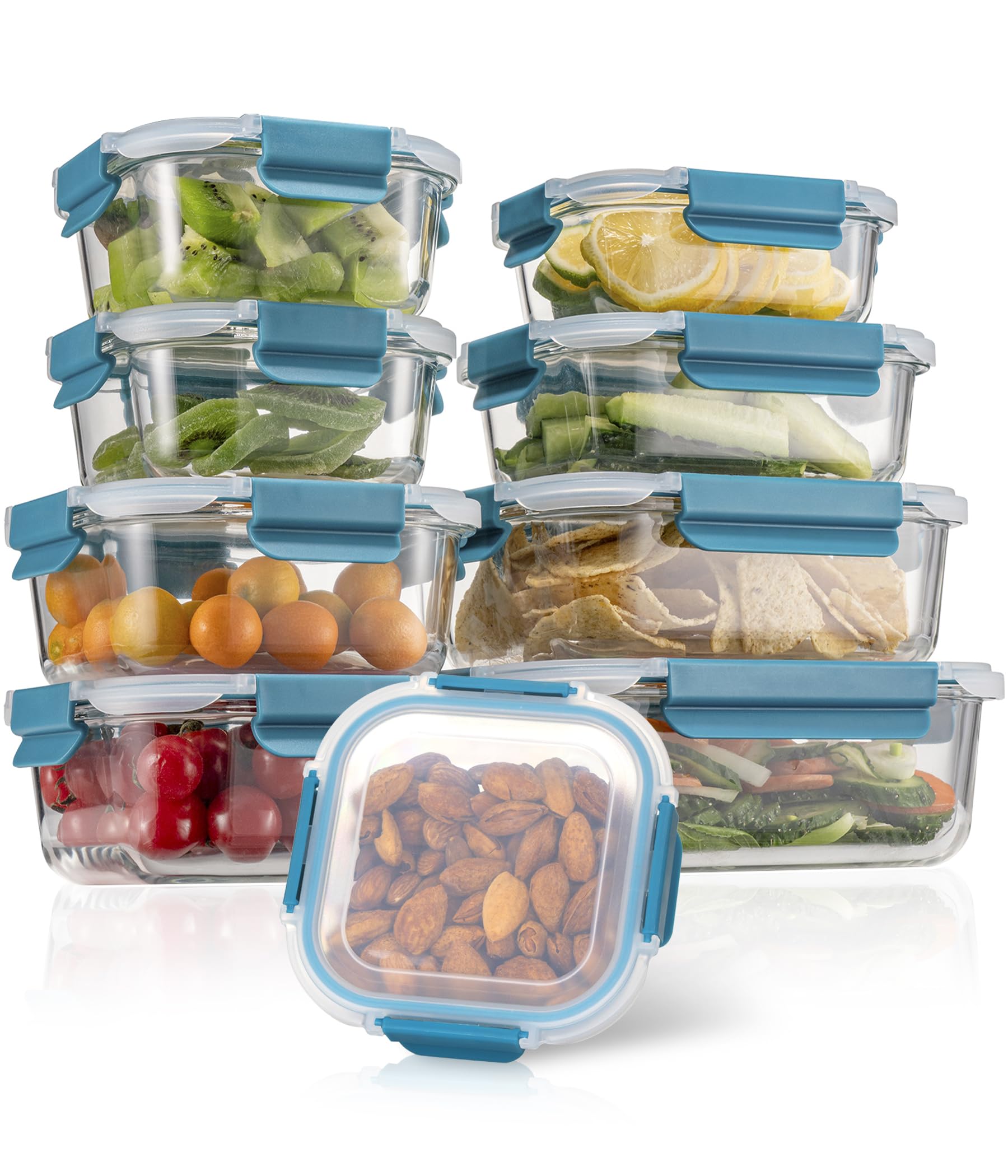 Genicook contenedor de vidrio 27oz, segundo juego, apilable y práctico.