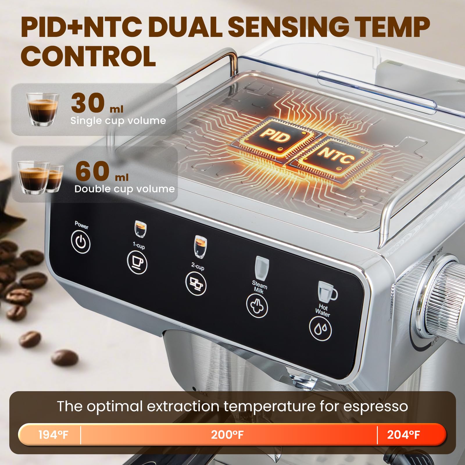 GeniCup cafetera depósito de agua de 51 onzas para múltiples preparaciones