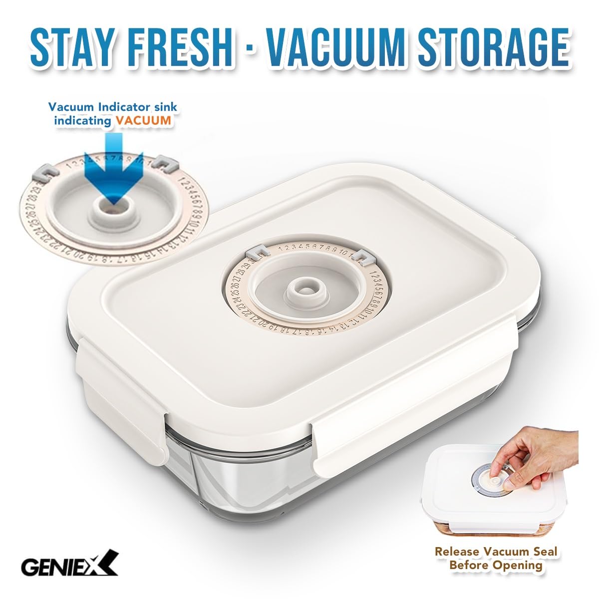 GENIEX contenedor vidrio 1L para porciones y salsas