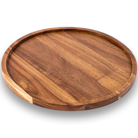 GENRICE bandeja central de mesa de acacia, perfecta para servir bebidas y aperitivos.