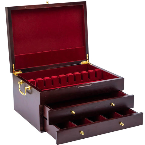 Genrice caja de cubiertos con tres compartimentos para organización elegante.