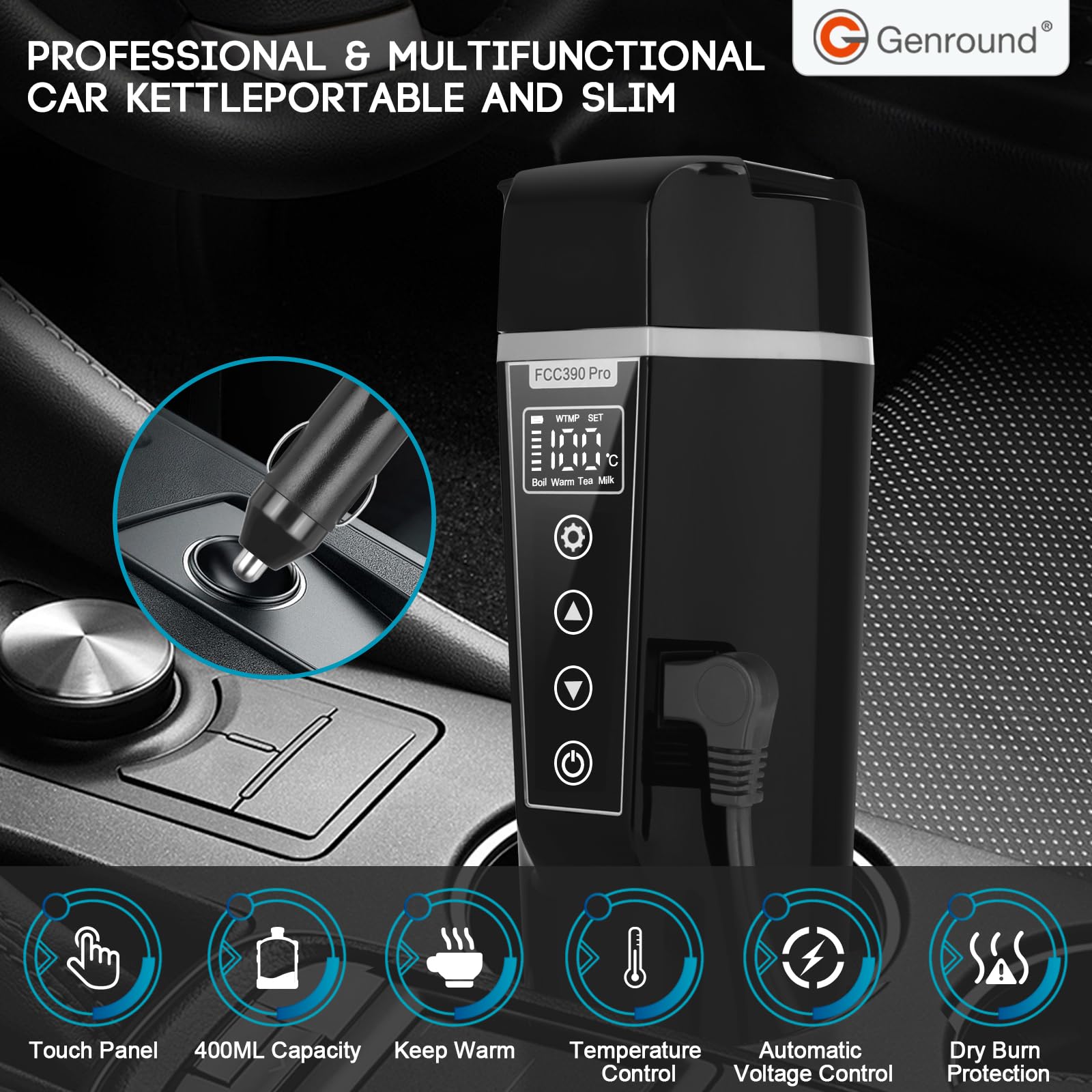 Genround enchufe de coche 12V/24V para diferentes vehículos y escenarios.