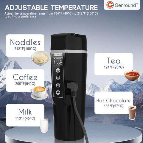 Genround pantalla LED muestra la temperatura para un ajuste rápido.