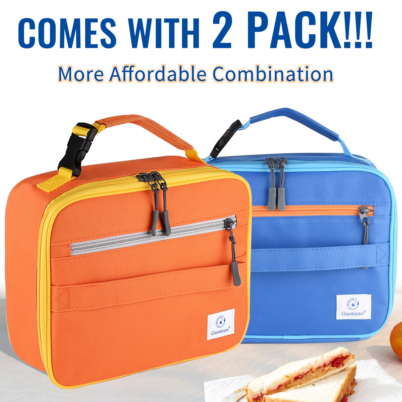 Interior aislante de PEVA y espuma en bolsa Genteen para bebidas y comidas.