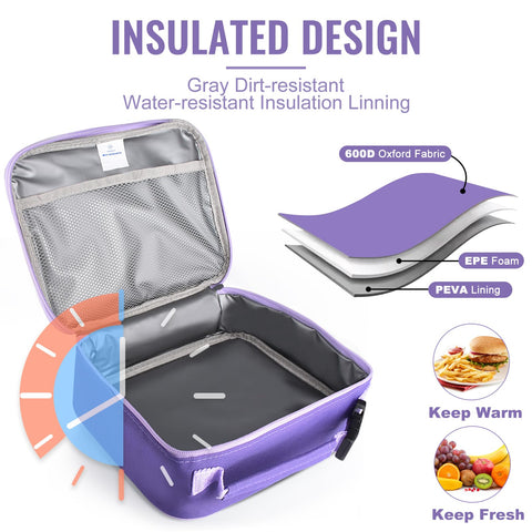 Genteen bolsa de almuerzo con bolsillo frontal externo para objetos pequeños.