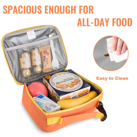 Genteen bolsa almuerzo correa desmontable, uso cómodo mochila naranja.