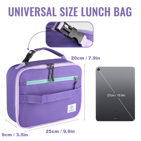Genteen bolsa de almuerzo con dimensiones 9,9 x 7,9 pulgadas para más capacidad.