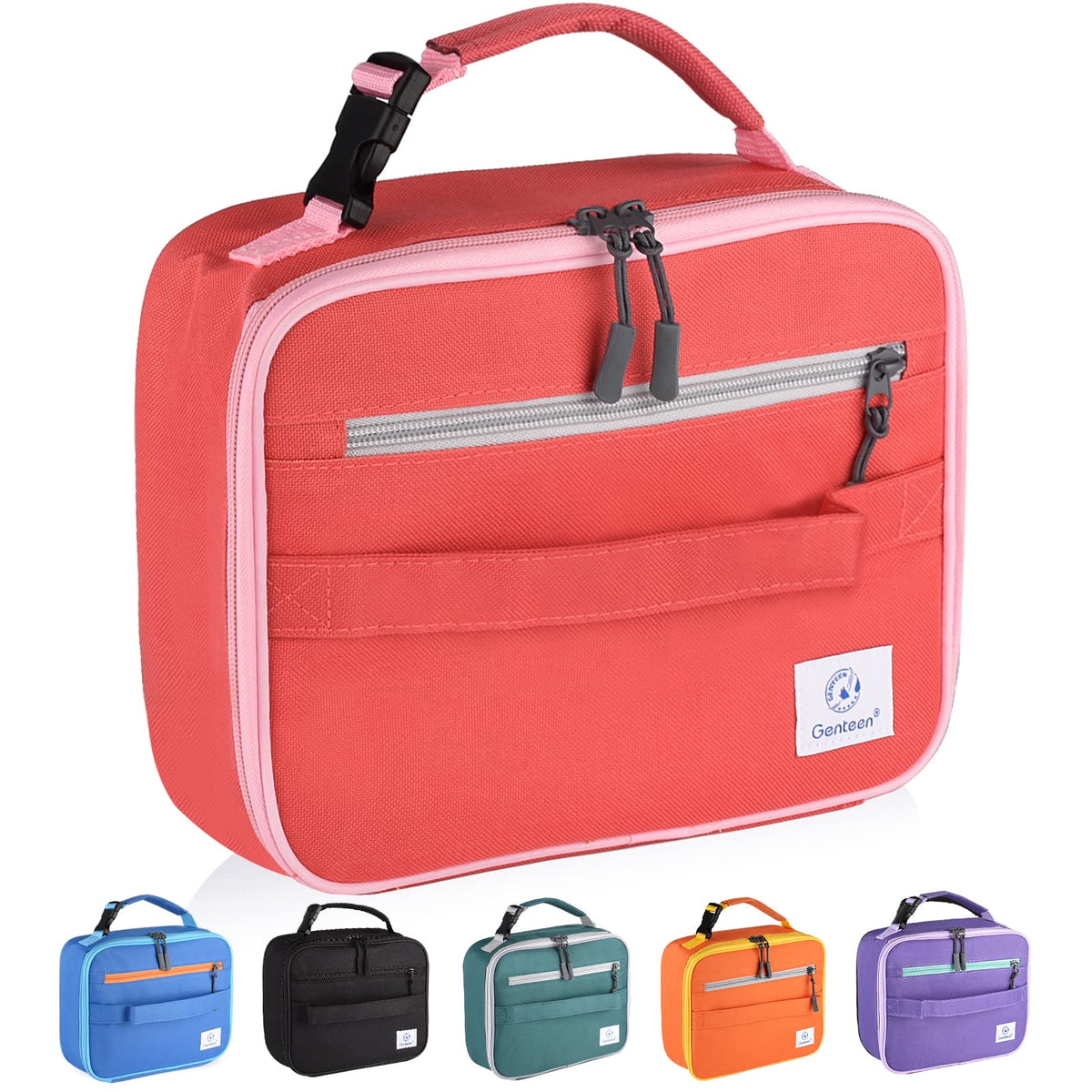 Genteen bolsa de almuerzo frente roja, perfecta para mantener la comida fresca en la escuela