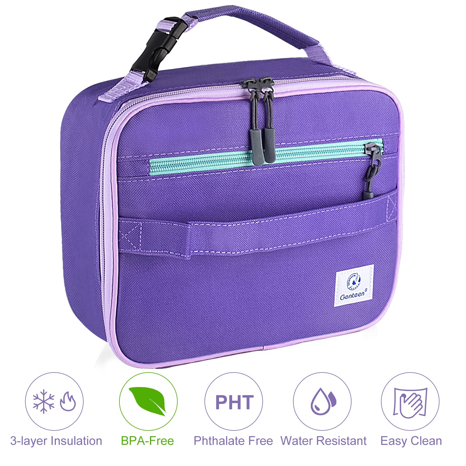 Genteen bolsa de almuerzo fácil de limpiar con paño húmedo.