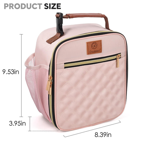 Genteen lonchera diseño ligero rosa claro, fácil de transportar