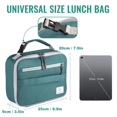 Genteen lonchera con espacio amplio para bebidas y meriendas.