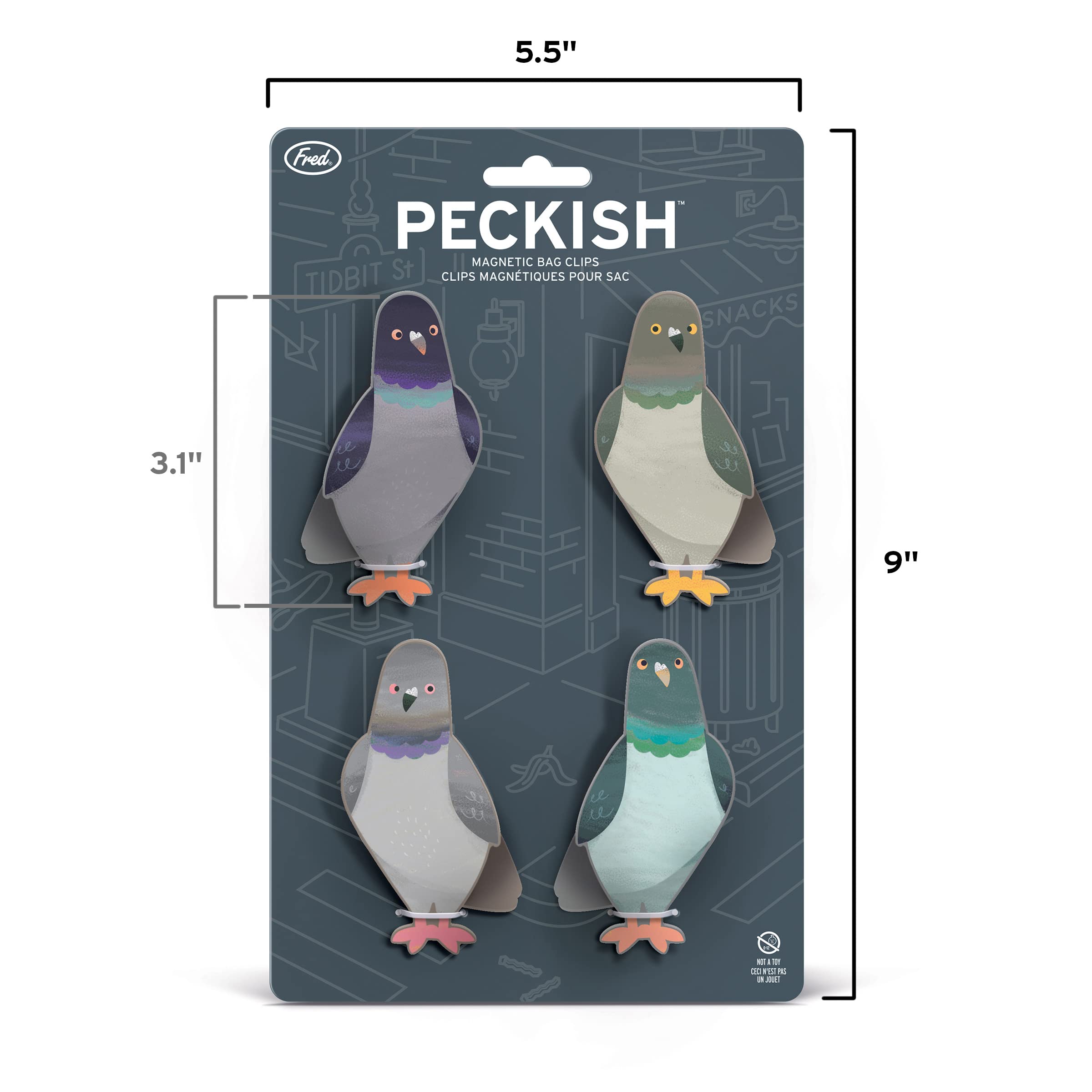Genuine Fred Peckish clip bolsa alimentos con imán para nevera