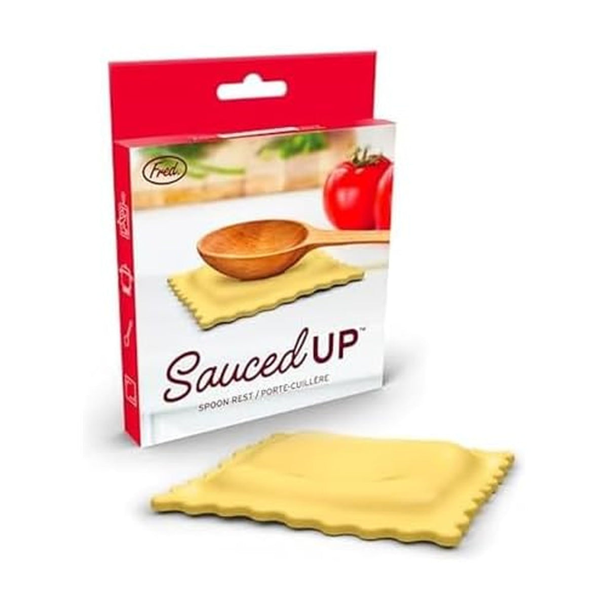 Genuine Fred reposacucharas ravioli con salsa, evita salpicaduras en la encimera.