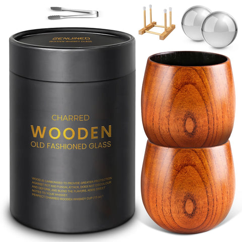 Vaso GENUINED de whisky con roble carbonizado, notas amaderadas al girar