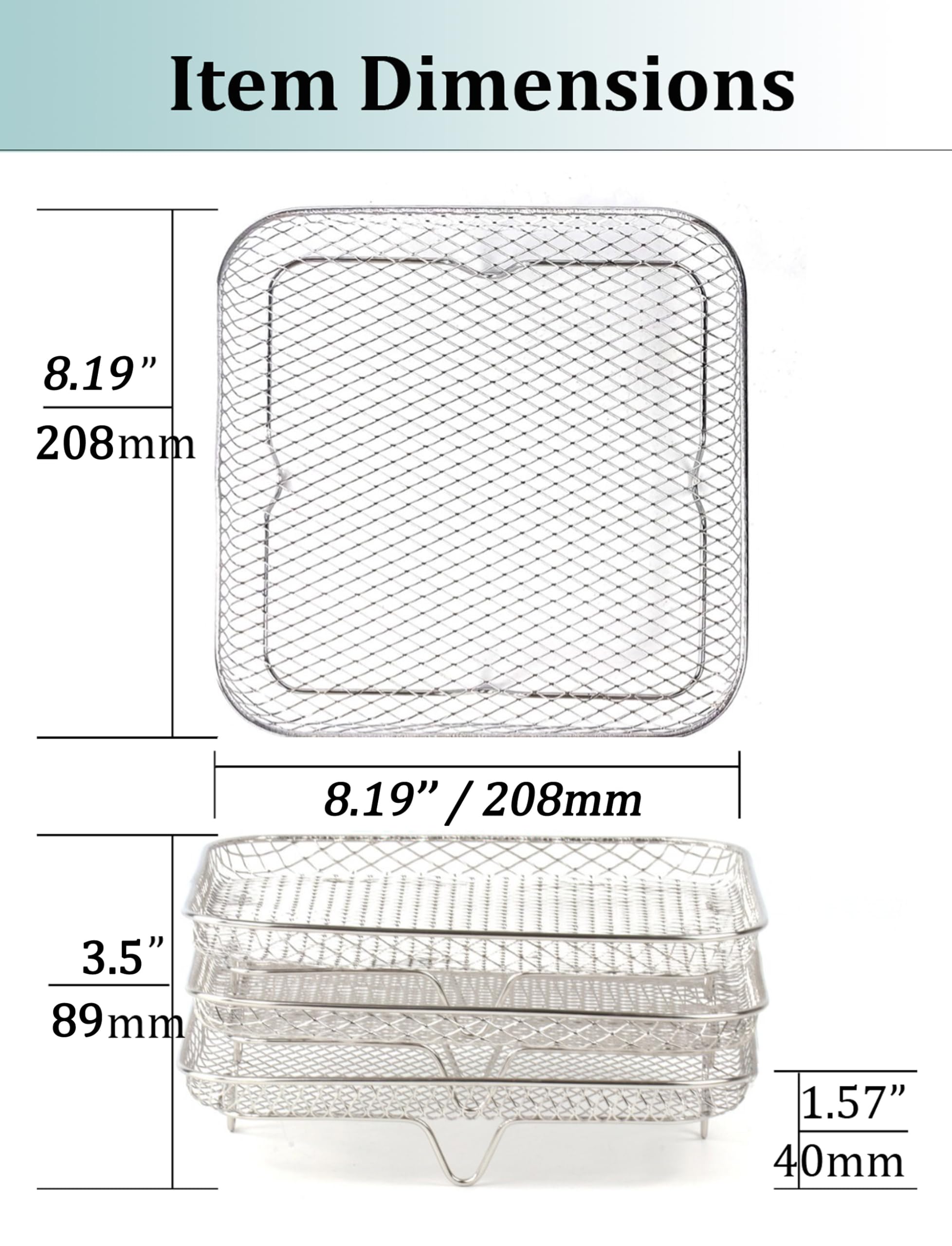 Geolinhome dimensiones 8,19 x 8,19 x 3,54 pulgadas para ajuste preciso