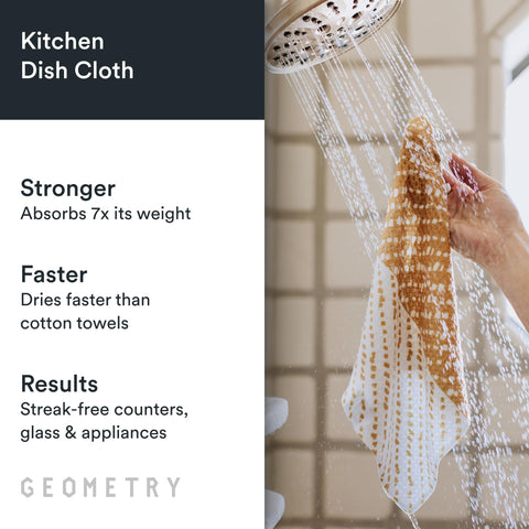 GEOMETRY Geoweave paño cocina absorbe derrames con rapidez, manteniendo la encimera limpia.