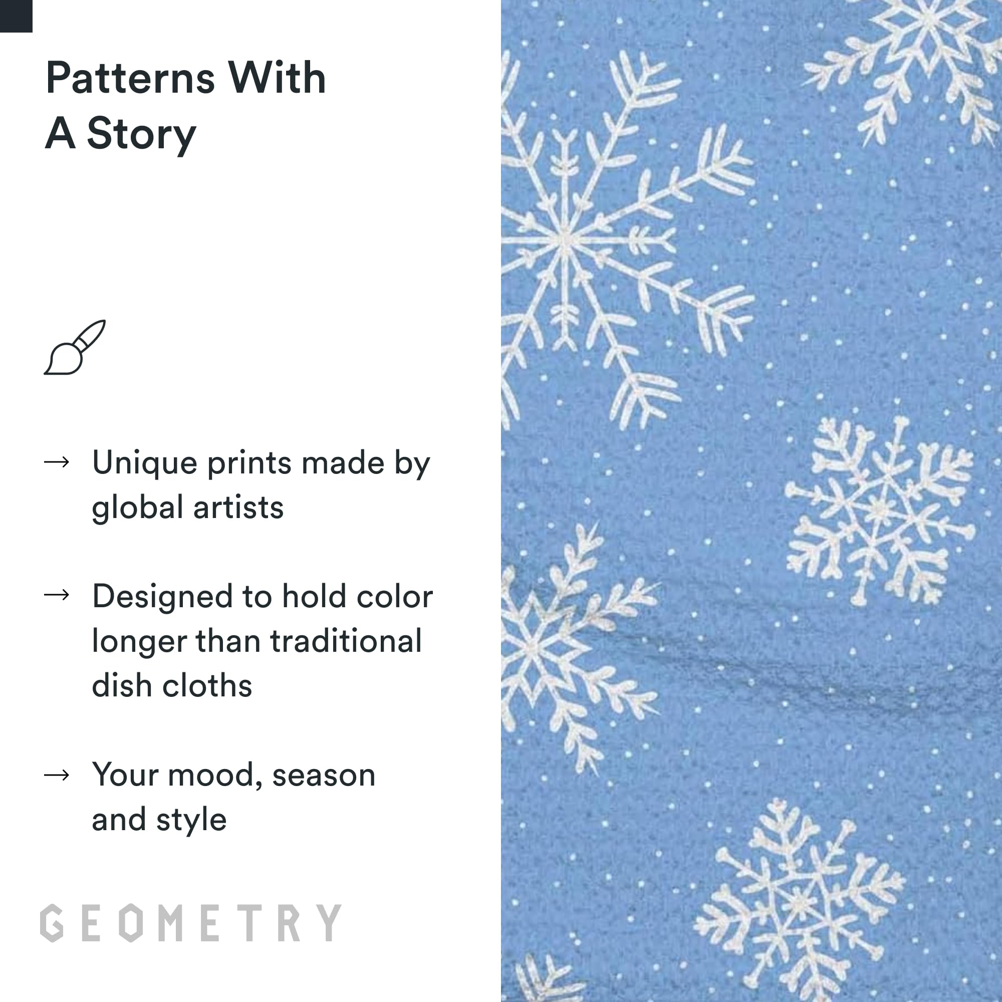 GEOMETRY set de tres paños, secado rápido para una cocina más fresca.