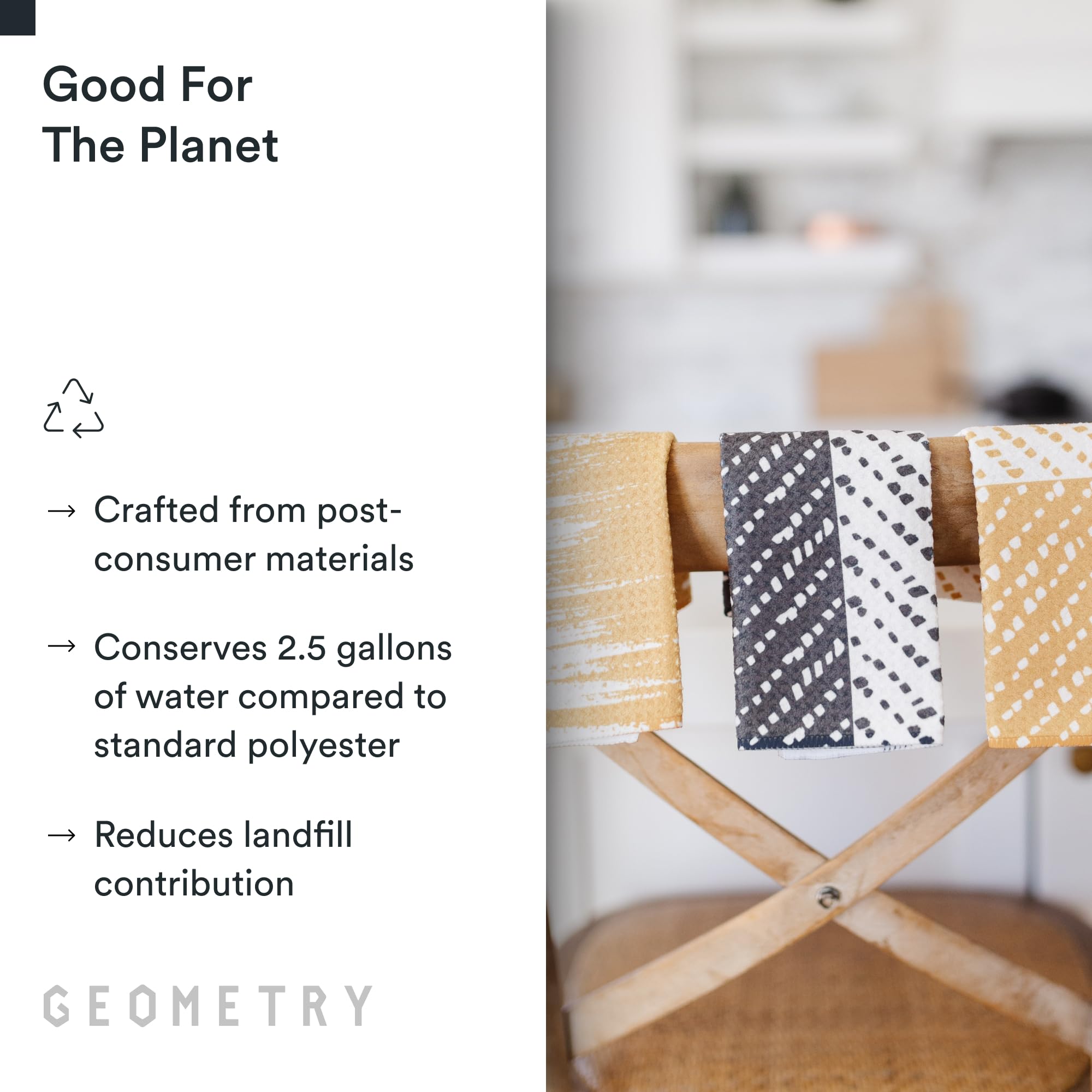 GEOMETRY: toalla de cocina Geoweave, limpieza eficiente con menos agua.