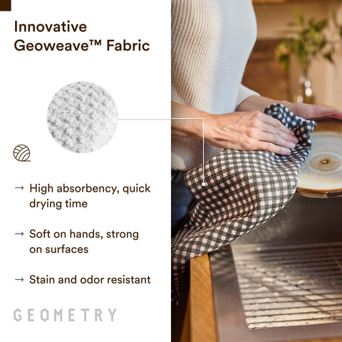 GEOMETRY: toalla con estampado estiloso para decorar la cocina.