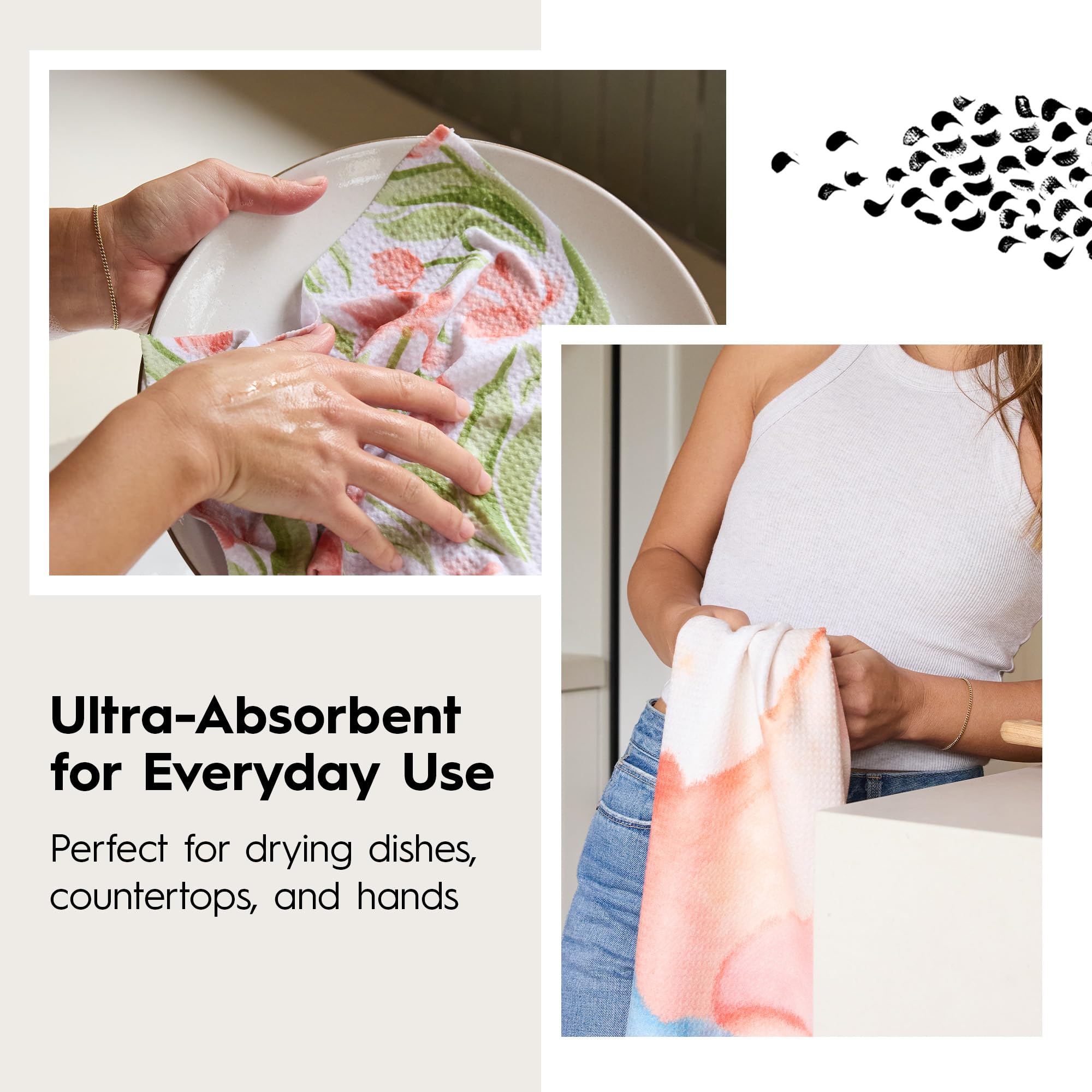 GEOMETRY: toalla con estampado primavera para decorar la cocina y mantener la funcionalidad.