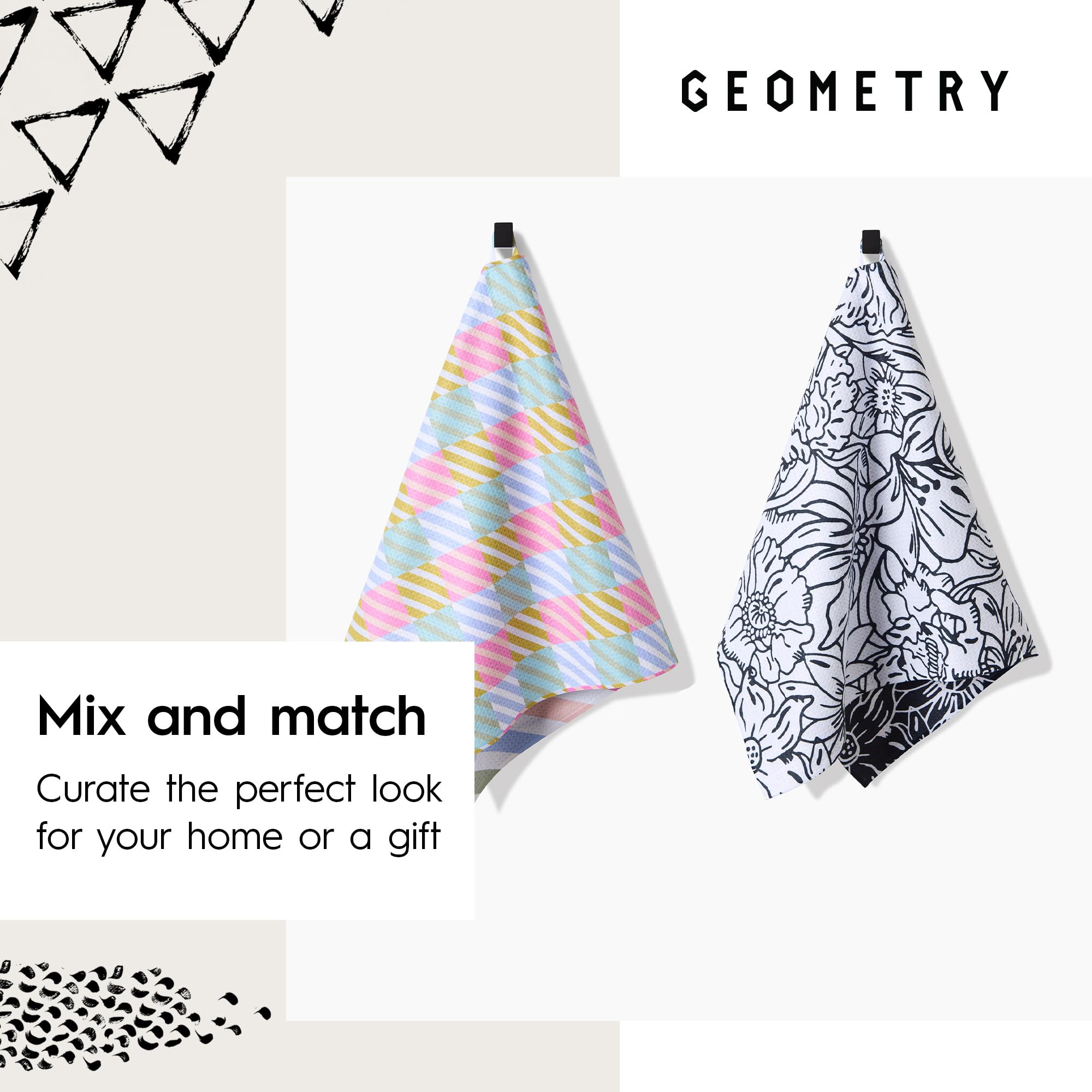GEOMETRY: toalla fabricada con materiales posconsumo para un uso responsable.
