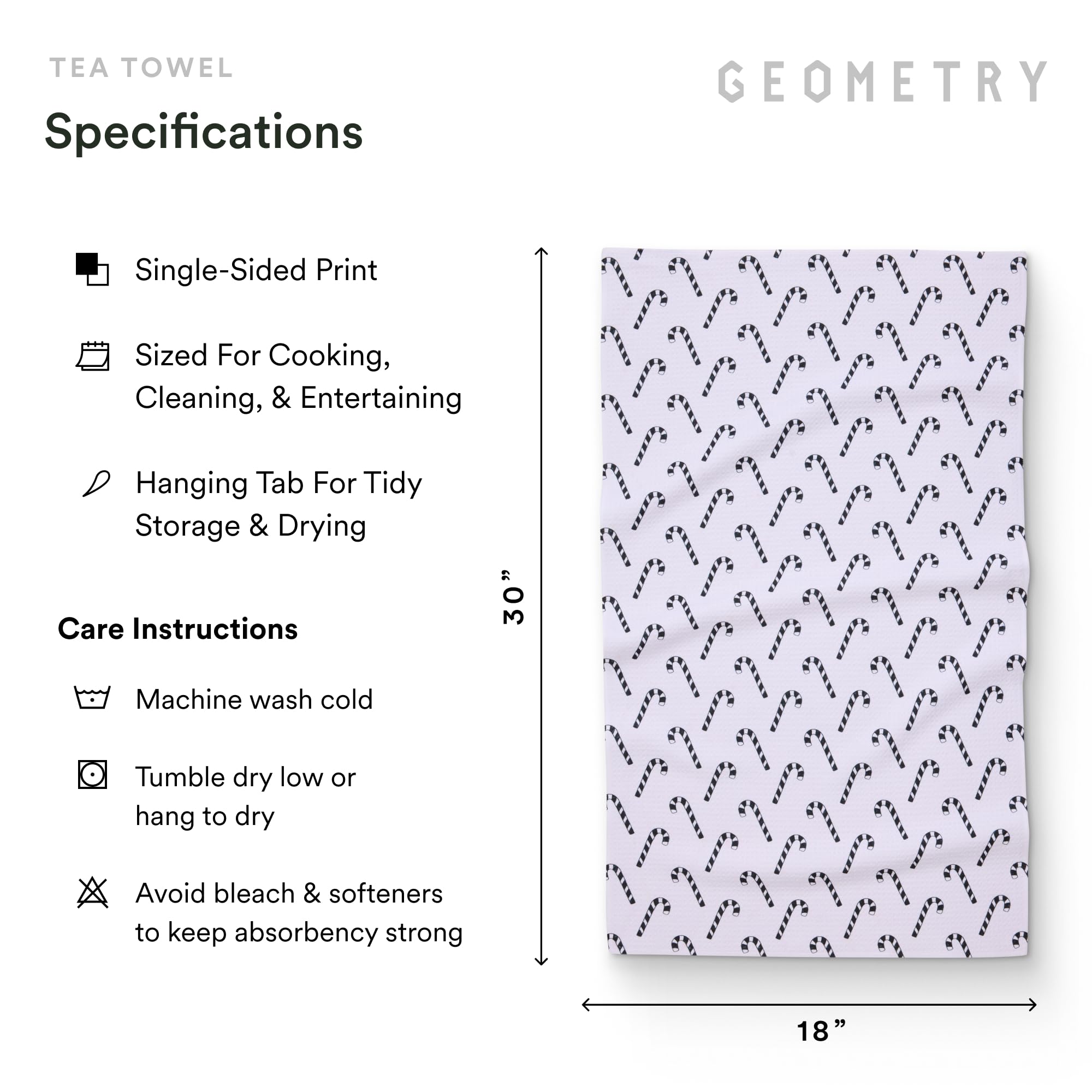 Diseño festivo Peppermint Pop en toallas GEOMETRY para Navidad