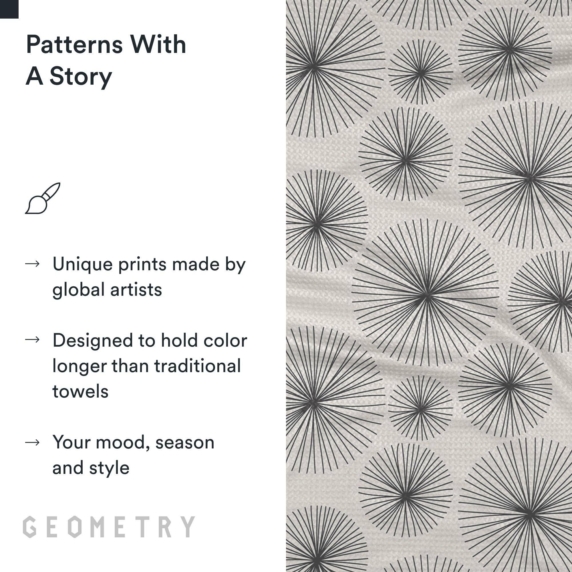 GEOMETRY conjunto de dos toallas de 18x30 pulgadas para tareas múltiples.