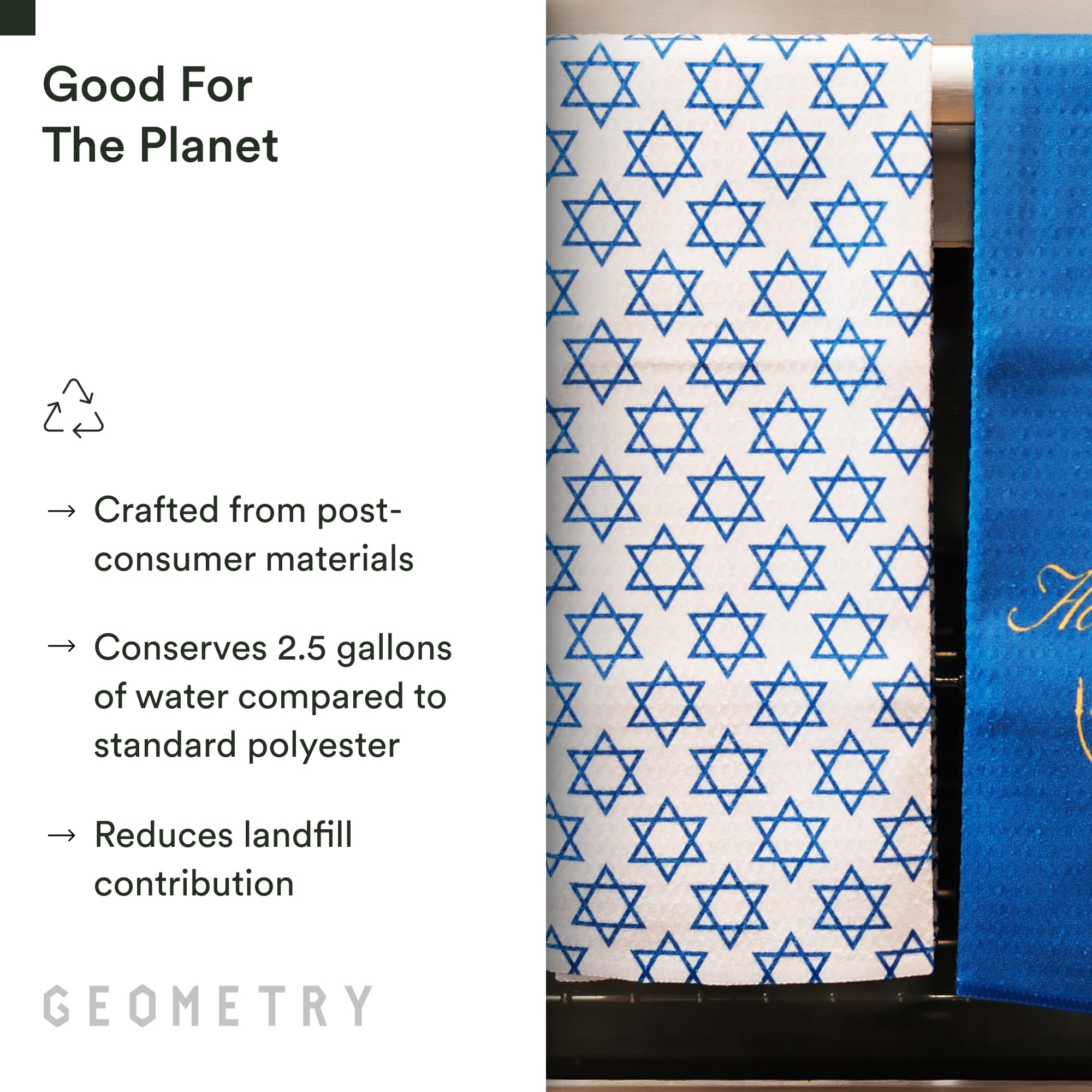 GEOMETRY tela Geoweave para secado rápido y limpieza suave.