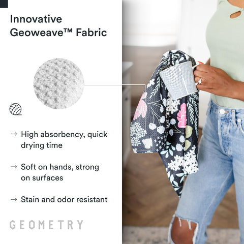 Toallas GEOMETRY para limpieza eficiente de derrames con menos productos químicos.