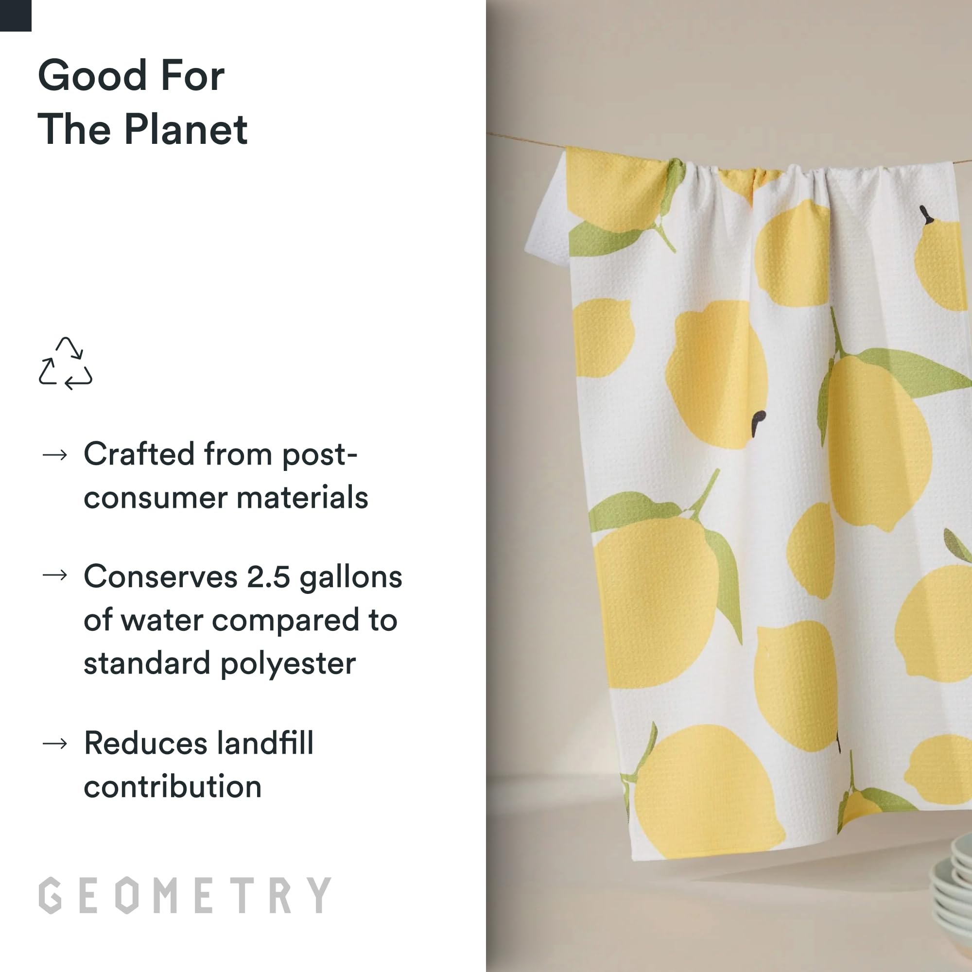 GEOMETRY toalla de cocina, alta absorción para líquidos, menos uso de químicos.