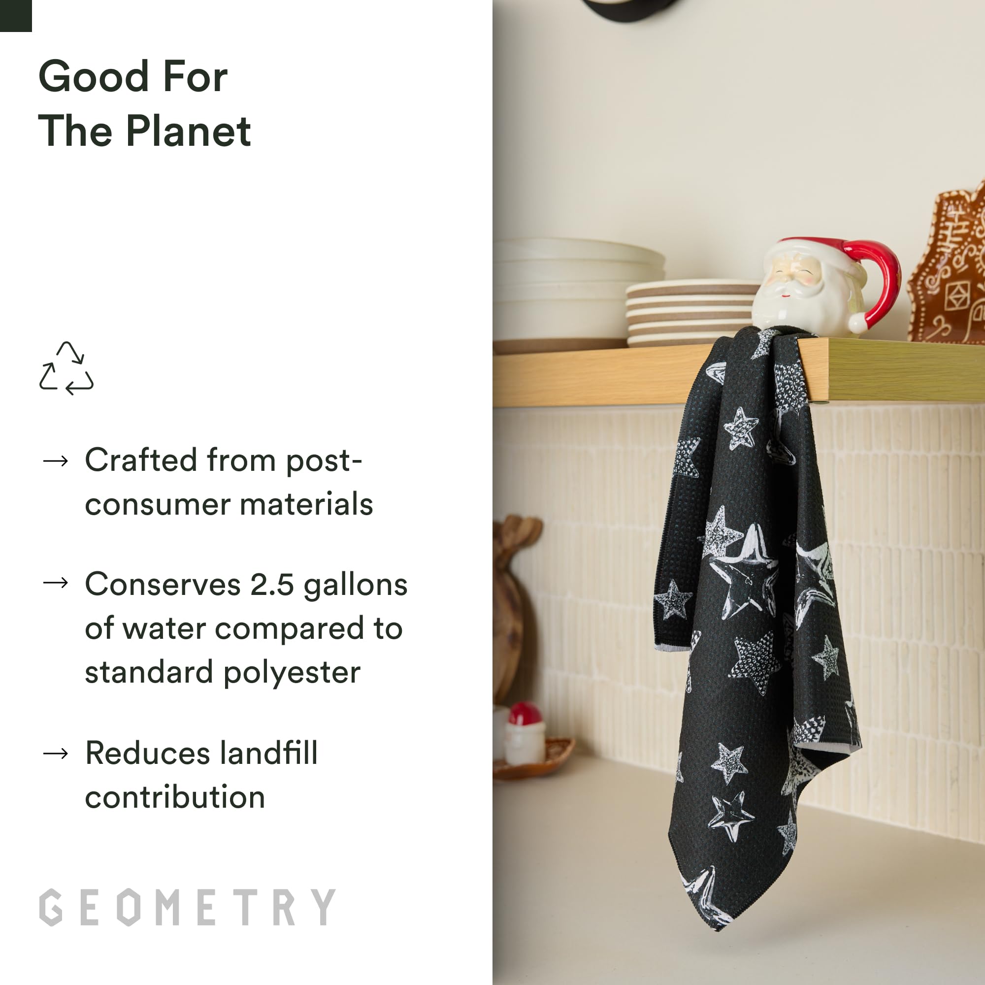 GEOMETRY toallas Navidad con absorción 7x para líquidos en la cocina