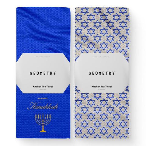 GEOMETRY toallas navidad, diseño estrella de david, para secado rápido.