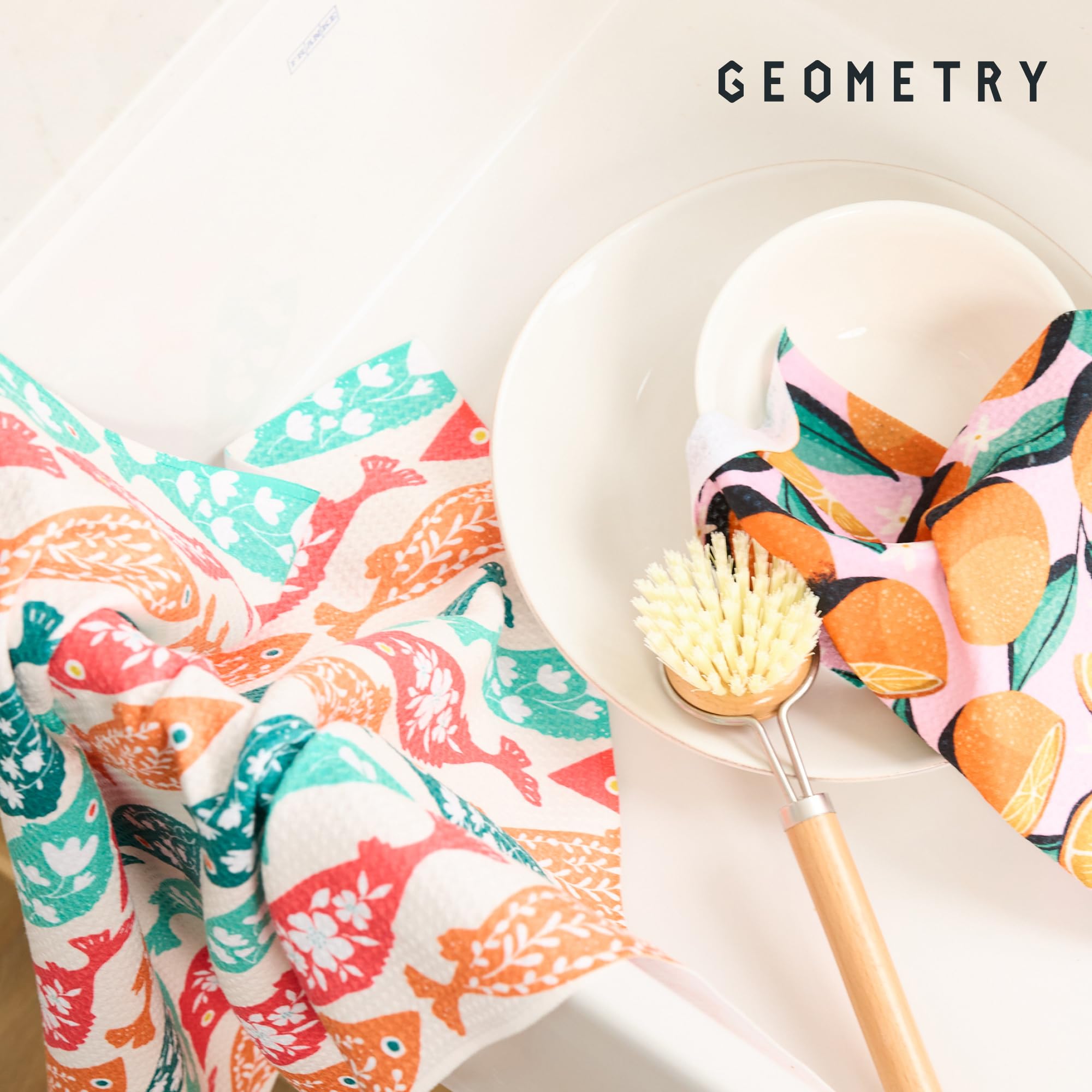 GEOMETRY: toallas Night Reeds, color elegante para la encimera.