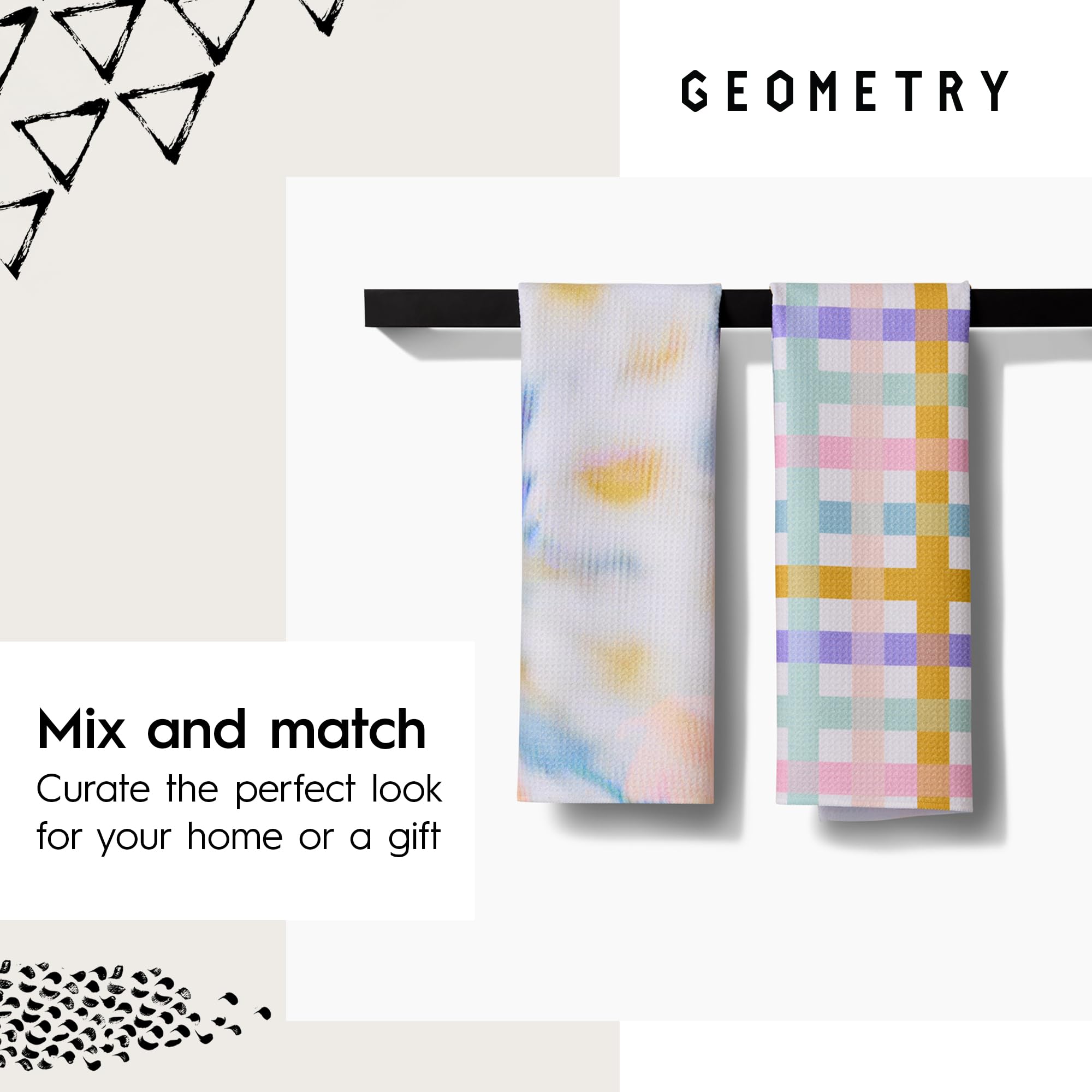 La toalla Geometry posconsumo reciclable contribuye a un hogar más sostenible.