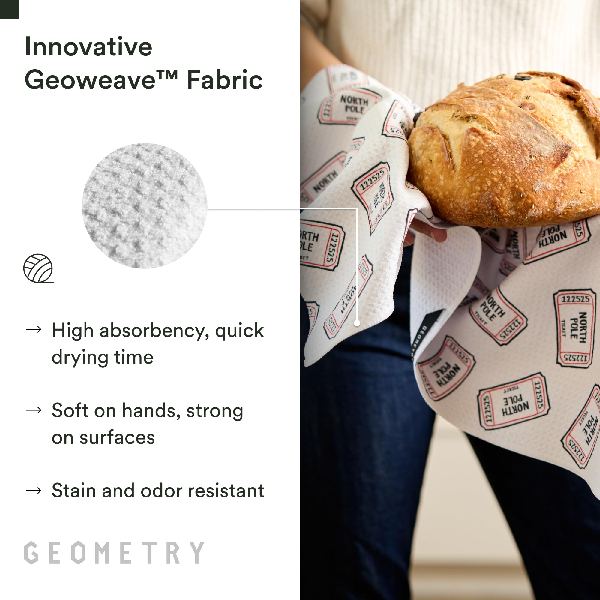 GEOMETRY toallas de tacto suave para uso cómodo en la cocina