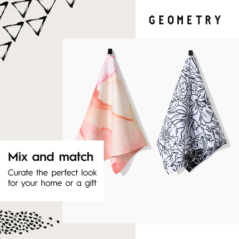 Toalla Geometry 18x30 pulgadas, ideal para secado rápido y manejo diario de la cocina.