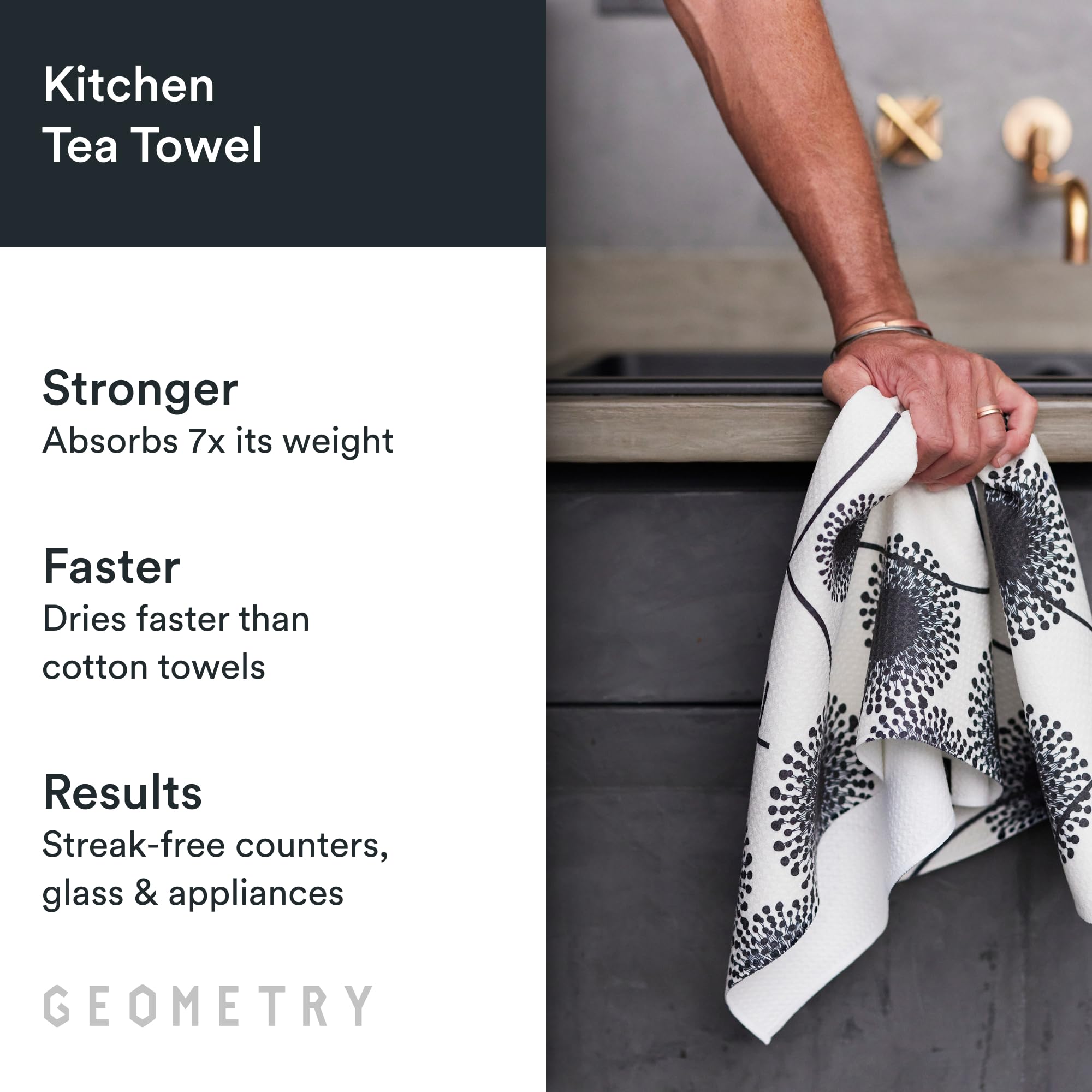 GEOMETRY: detalle del tejido Geoweave que maximiza el secado sin rayar.