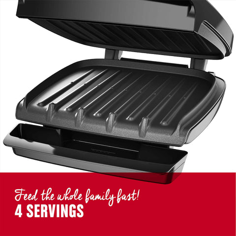 George Foreman GR340FB, plato grill clásico, cocción uniforme