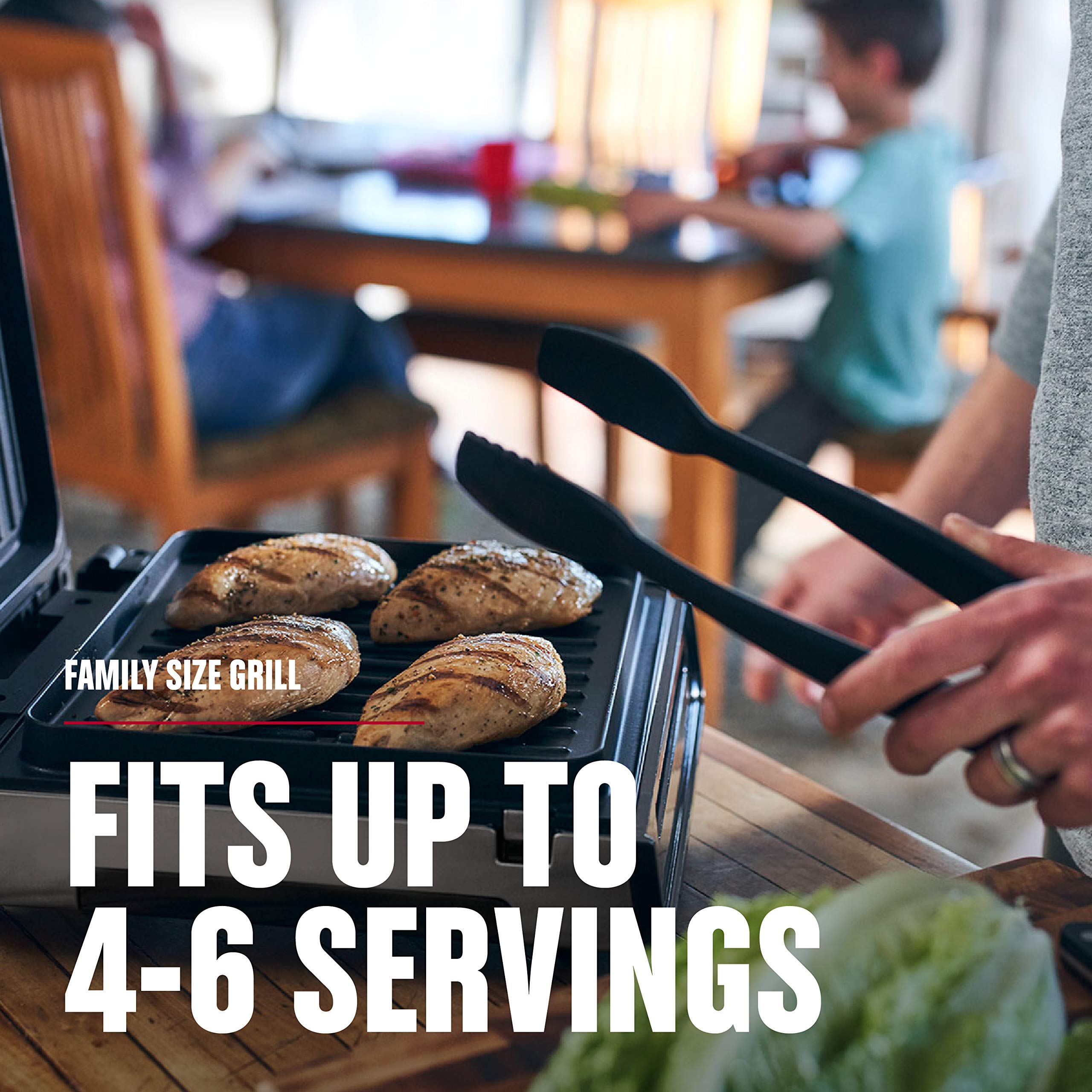 George Foreman Smokeless acero inoxidable para uso diario.