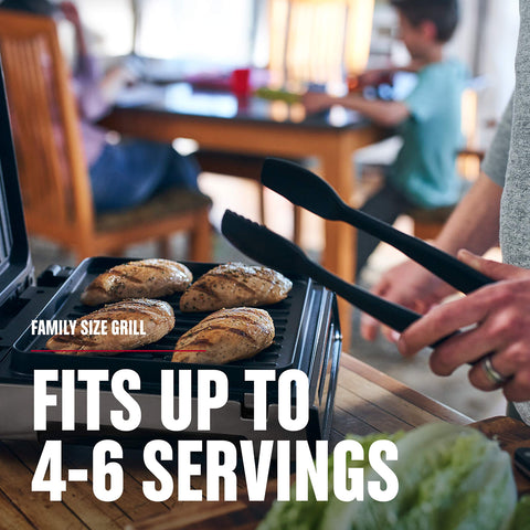 George Foreman Smokeless acero inoxidable para uso diario.