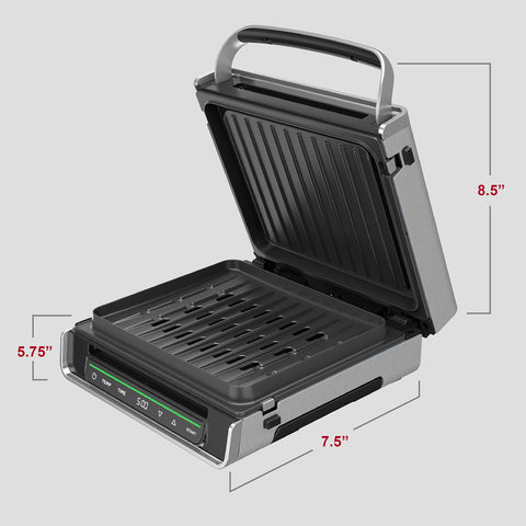George Foreman Smokeless superficie antiadherente avanzada para cocción limpia.