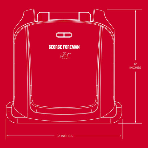 Superficie de 60 pulgadas cuadradas de George Foreman para comidas completas