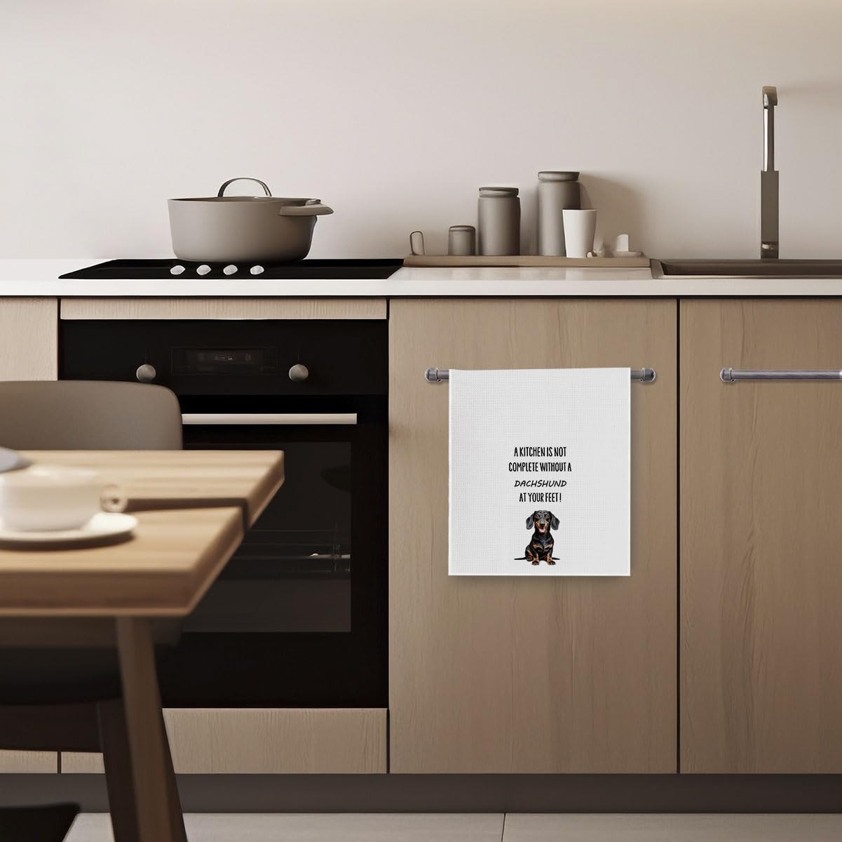 Geqtt dachshund regalo ideal, toalla decorativa para cocina.