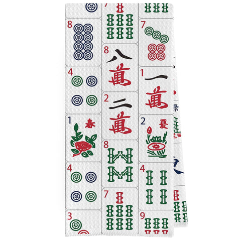 Geqtt toallas Mahjong decorativas para cocina, ideal para añadir estilo y secado rápido.