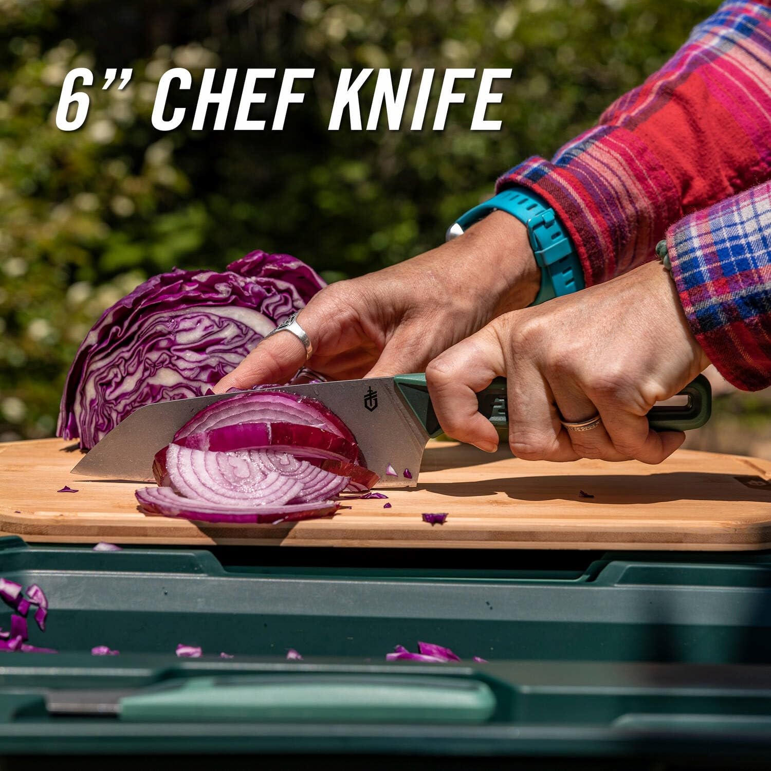 Gerber ComplEAT: cuchillo chef en diseño anidado para viaje.