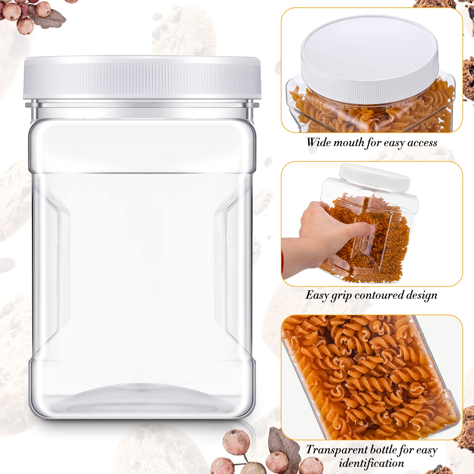 Gerrii contenedores claros de 800 ml para harina y azúcar, manteniendo todo visible.